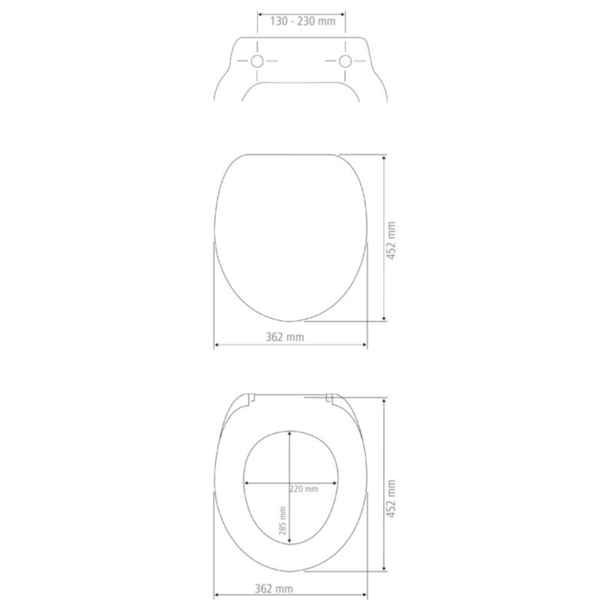 WENKO 23827100-WC toilet seat SEDILO 45,2x36,2 cm black/silver