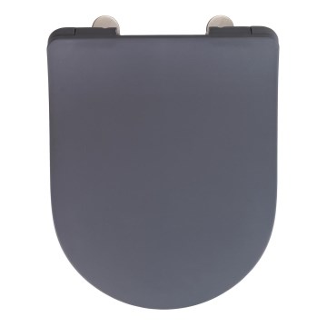 WENKO 23828100-WC Toilet Seat SEDILO 45.2 x 36.2 cm Grey/Silver