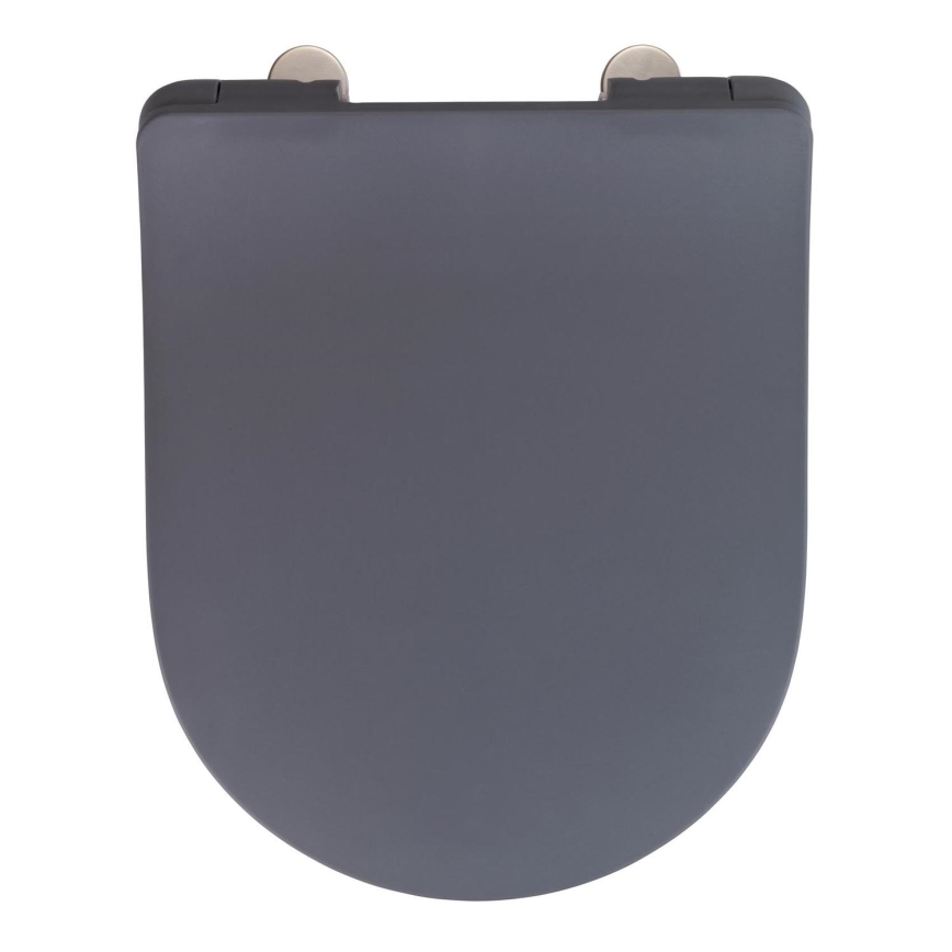 WENKO 23828100-WC Toilet Seat SEDILO 45.2 x 36.2 cm Grey/Silver