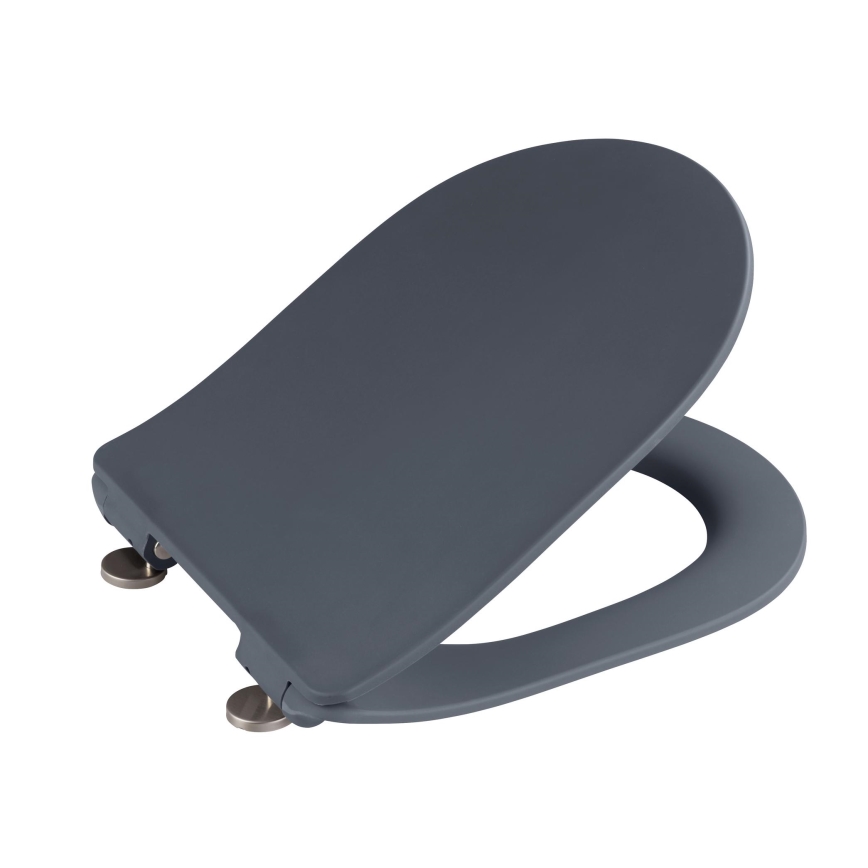 WENKO 23828100-WC Toilet Seat SEDILO 45.2 x 36.2 cm Grey/Silver