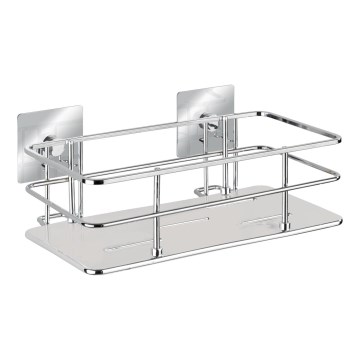WENKO 23854800 - TURBO-LOC QUADRO ED. Shelf 24 x 14.5 cm, stainless steel / polished chrome