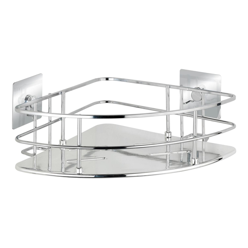 WENKO 23856800 - TURBO-LOC QUADRO ED. Shelf, 27.5 x 19.3 cm, stainless steel with polished chrome finish