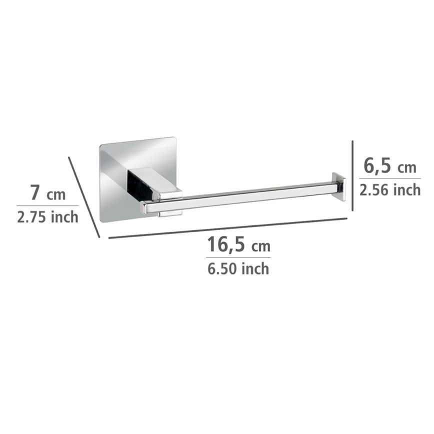 WENKO 23859800 - TURBO-LOC QUADRO ED Toilet Paper Holder, 16.5 x 6.5 cm, Stainless Steel