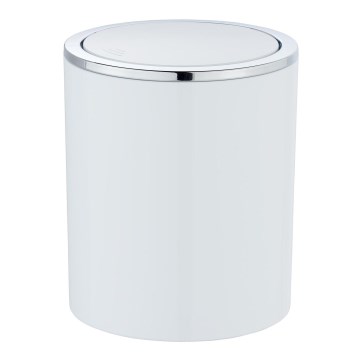WENKO 23930100 - INCA Bin 14 x 16.8 cm, White/Polished Chrome