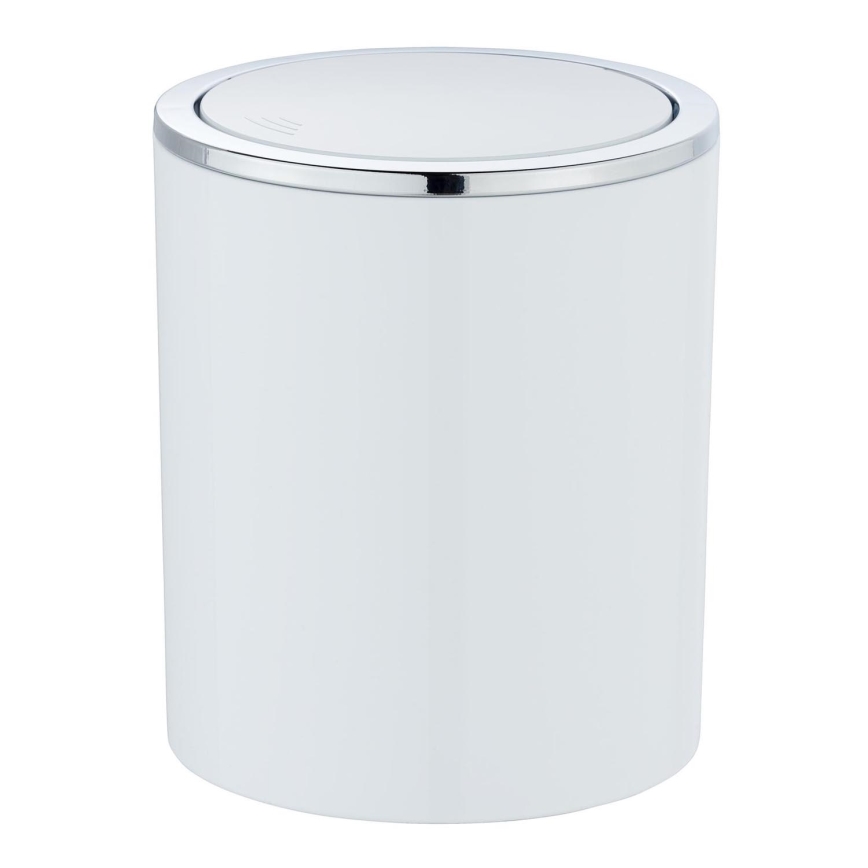 WENKO 23930100 - INCA Bin 14 x 16.8 cm, White/Polished Chrome