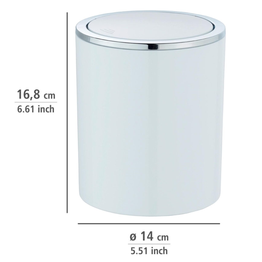 WENKO 23930100 - INCA Bin 14 x 16.8 cm, White/Polished Chrome