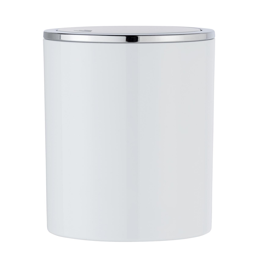 WENKO 23930100 - INCA Bin 14 x 16.8 cm, White/Polished Chrome