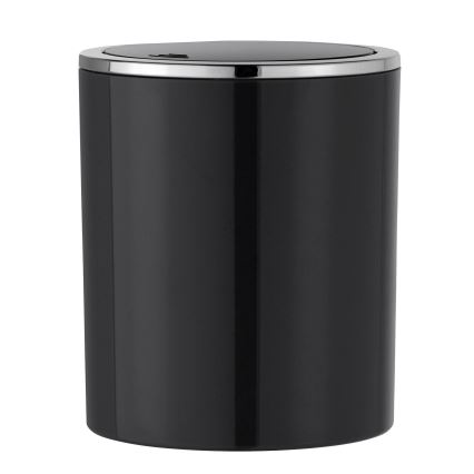 WENKO 23934100 - INCA Waste Bin 14 x 16.8 cm Black/Polished Chrome