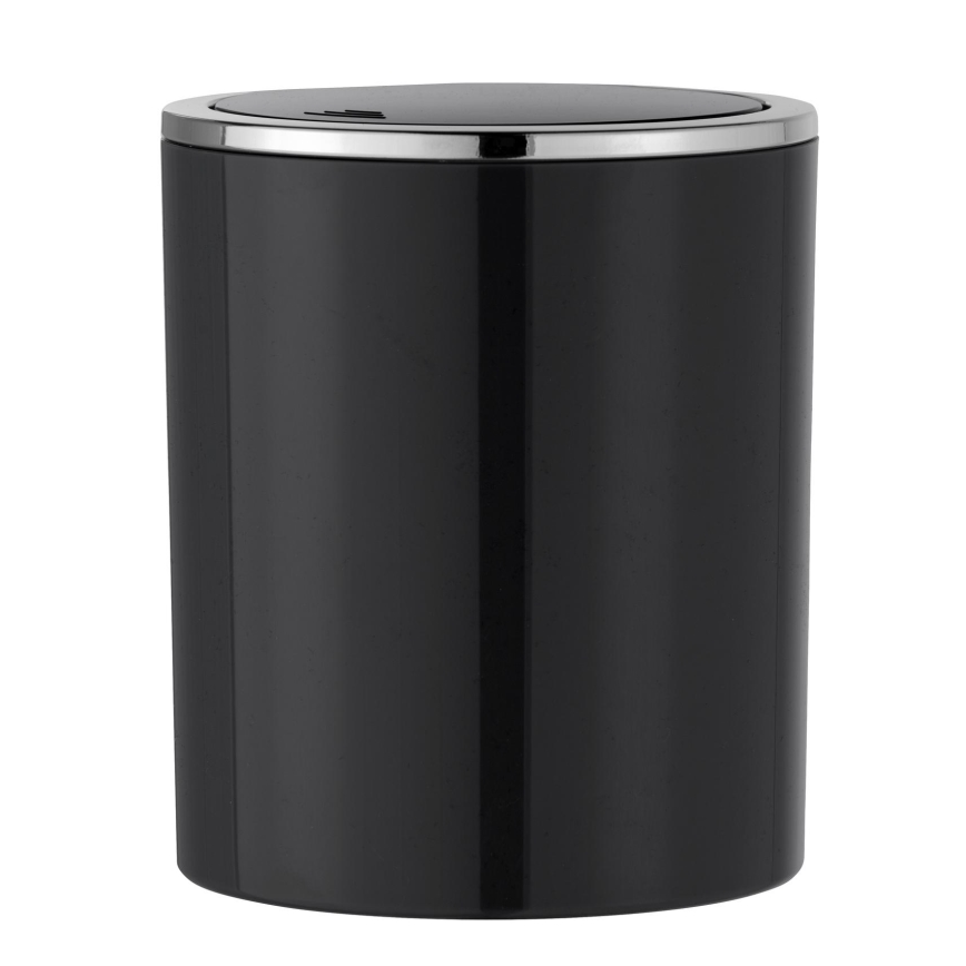 WENKO 23934100 - INCA Waste Bin 14 x 16.8 cm Black/Polished Chrome