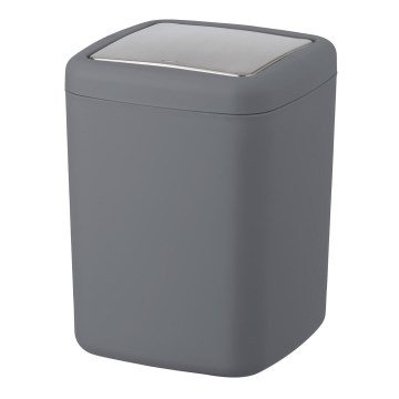 WENKO 23979100 - BARCELONA Waste Bin 15 x 20 cm, Anthracite/Polished Chrome