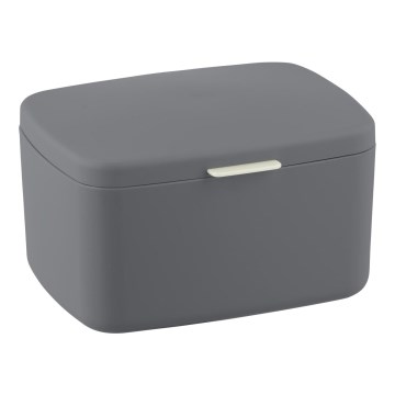 WENKO 23981100 - BARCELONA Storage Box, 19.5 x 16 cm, Anthracite/Polished Chrome