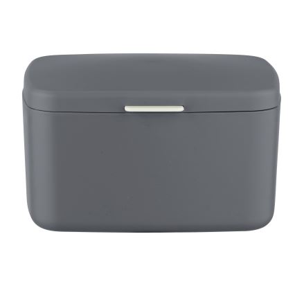 WENKO 23981100 - BARCELONA Storage Box, 19.5 x 16 cm, Anthracite/Polished Chrome