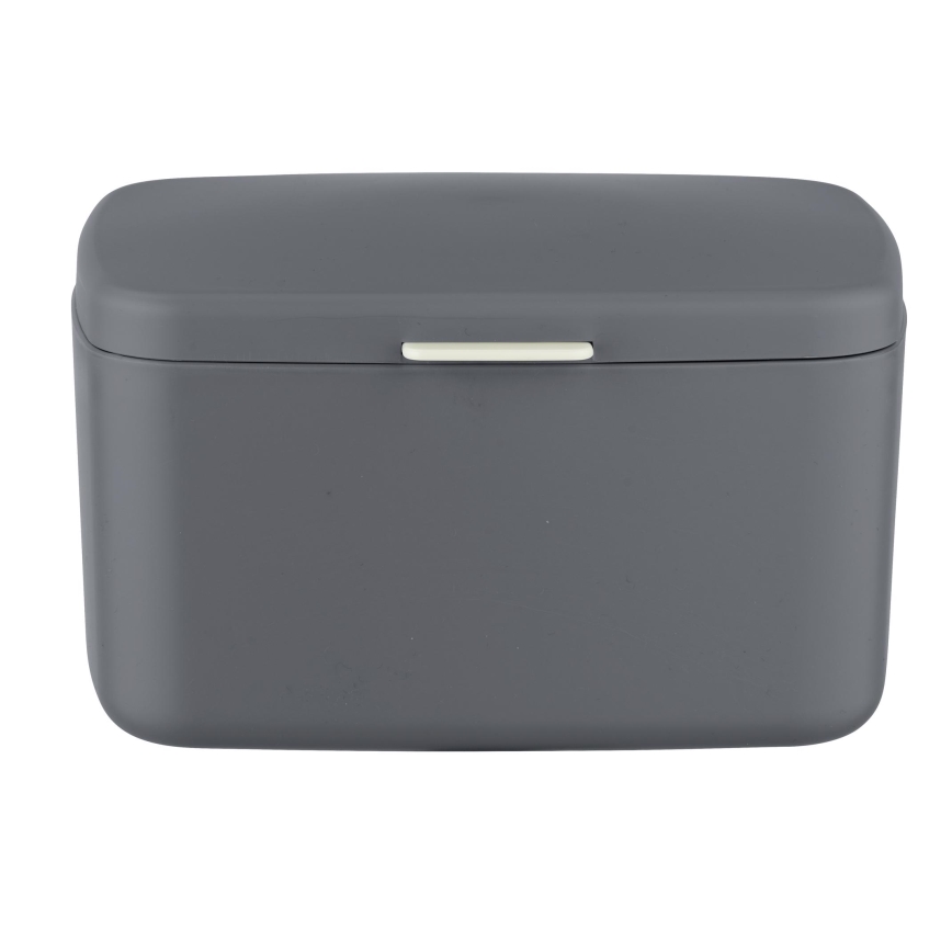 WENKO 23981100 - BARCELONA Storage Box, 19.5 x 16 cm, Anthracite/Polished Chrome