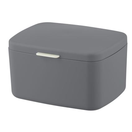 WENKO 23981100 - BARCELONA Storage Box, 19.5 x 16 cm, Anthracite/Polished Chrome