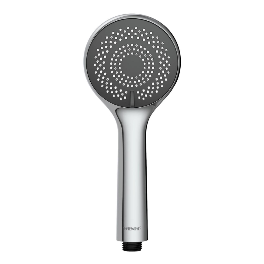 WENKO 23992100 - WATERSAVING SYSTEM Shower Head 9.5 x 9.5 cm, Polished Chrome/Grey