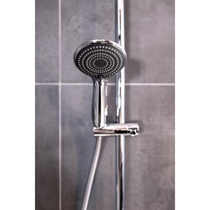 WENKO 23992100 - WATERSAVING SYSTEM Shower Head 9.5 x 9.5 cm, Polished Chrome/Grey