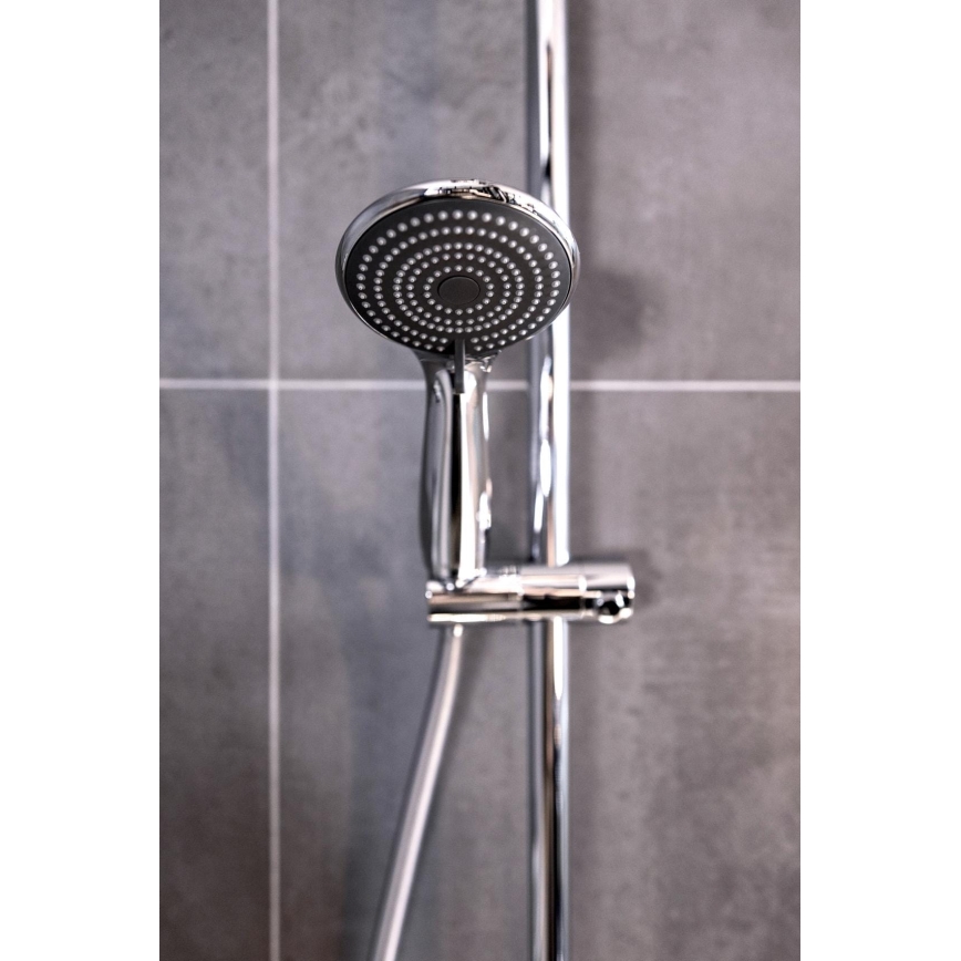 WENKO 23992100 - WATERSAVING SYSTEM Shower Head 9.5 x 9.5 cm, Polished Chrome/Grey