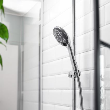 WENKO 23993100 -Shower head WATERSAVING SYSTEM 11x11 cm polished chrome/white/grey
