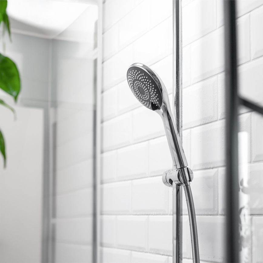 WENKO 23993100 -Shower head WATERSAVING SYSTEM 11x11 cm polished chrome/white/grey