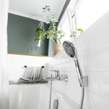 WENKO 23993100 -Shower head WATERSAVING SYSTEM 11x11 cm polished chrome/white/grey