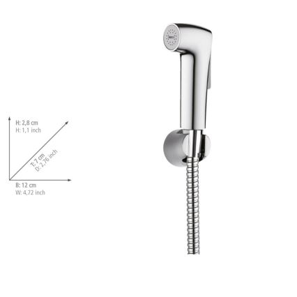 WENKO 23999100 - Bidet set WATERSAVING SYSTEM 12x7 cm polished chrome/silver