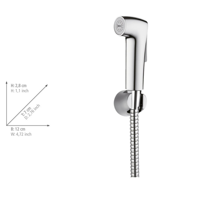 WENKO 23999100 - Bidet set WATERSAVING SYSTEM 12x7 cm polished chrome/silver