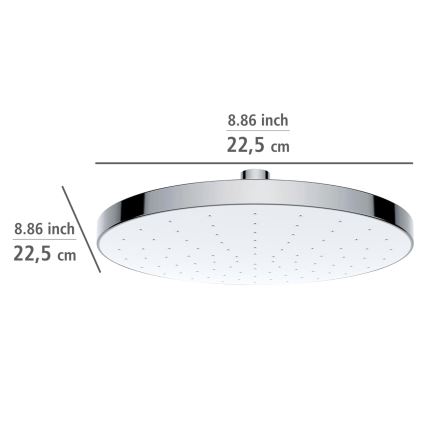 WENKO 24000100 - Automatic Cleaning Shower Head, 22.5 x 22.5 cm, Polished Chrome/White