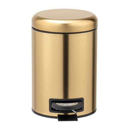 WENKO 24009800 - LEMAN Waste Bin 17x25 cm stainless steel/gold/black