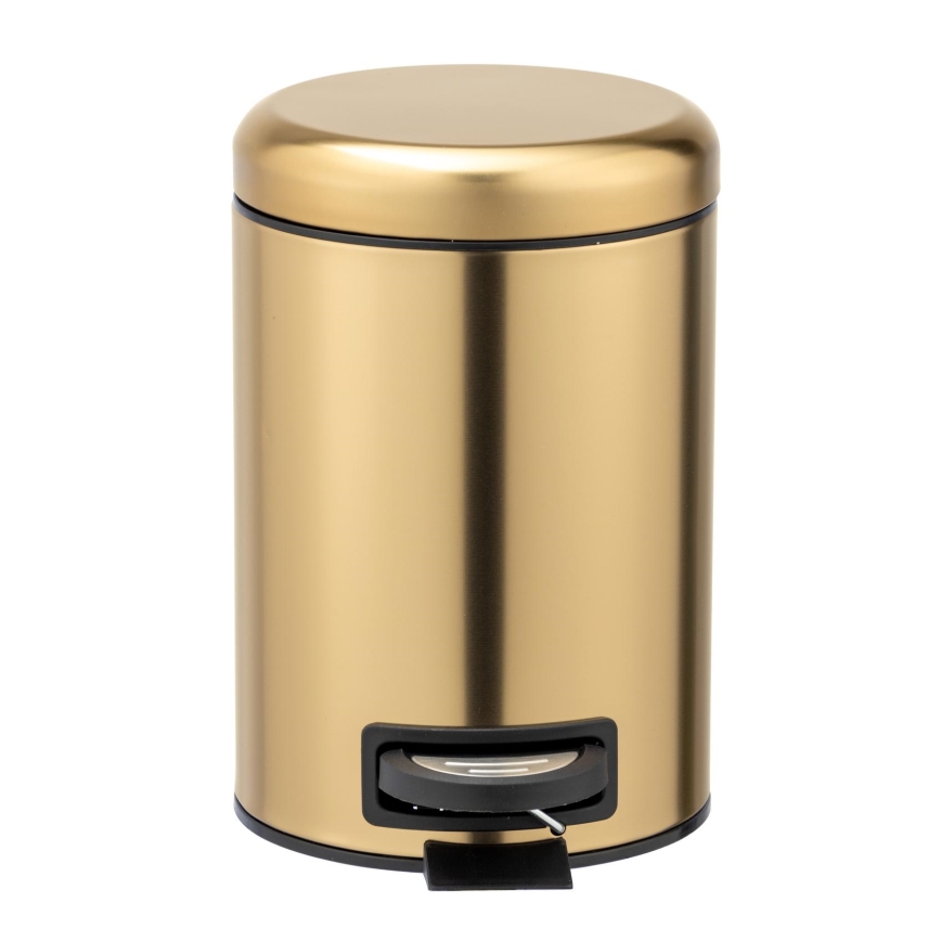 WENKO 24009800 - LEMAN Waste Bin 17x25 cm stainless steel/gold/black