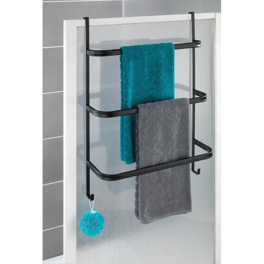 WENKO 24026100 - IRPINIA Towel Holder 54.5x77.5 cm Black