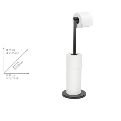 WENKO 24034100 - Toilet paper holder 21x55 cm black/silver