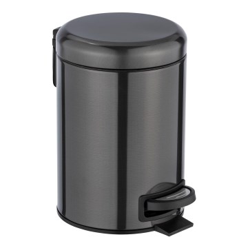 WENKO 24035100 - LEMAN Bin 17x25 cm stainless steel/black