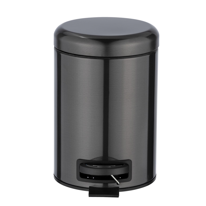 WENKO 24035100 - LEMAN Bin 17x25 cm stainless steel/black