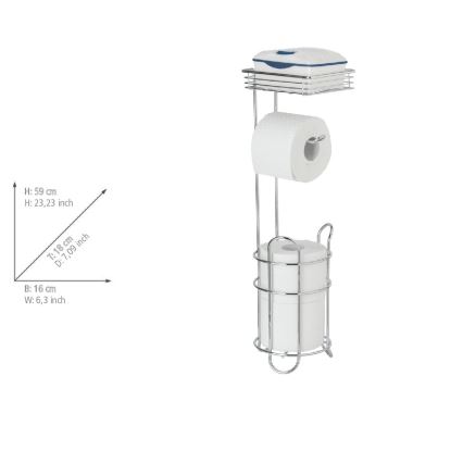 WENKO 24074800 - Polished Chrome Toilet Paper Holder, 16 x 59 cm
