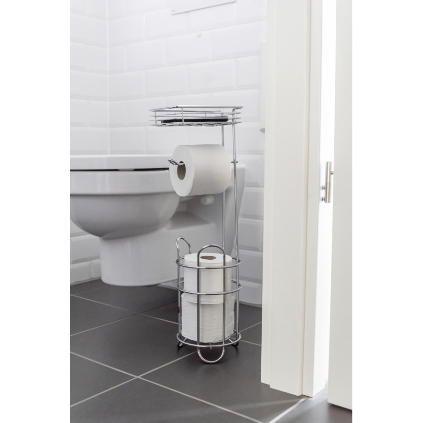 WENKO 24074800 - Polished Chrome Toilet Paper Holder, 16 x 59 cm