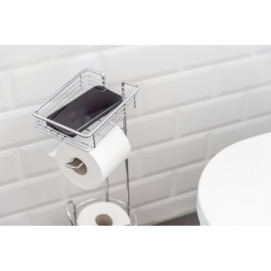 WENKO 24074800 - Polished Chrome Toilet Paper Holder, 16 x 59 cm