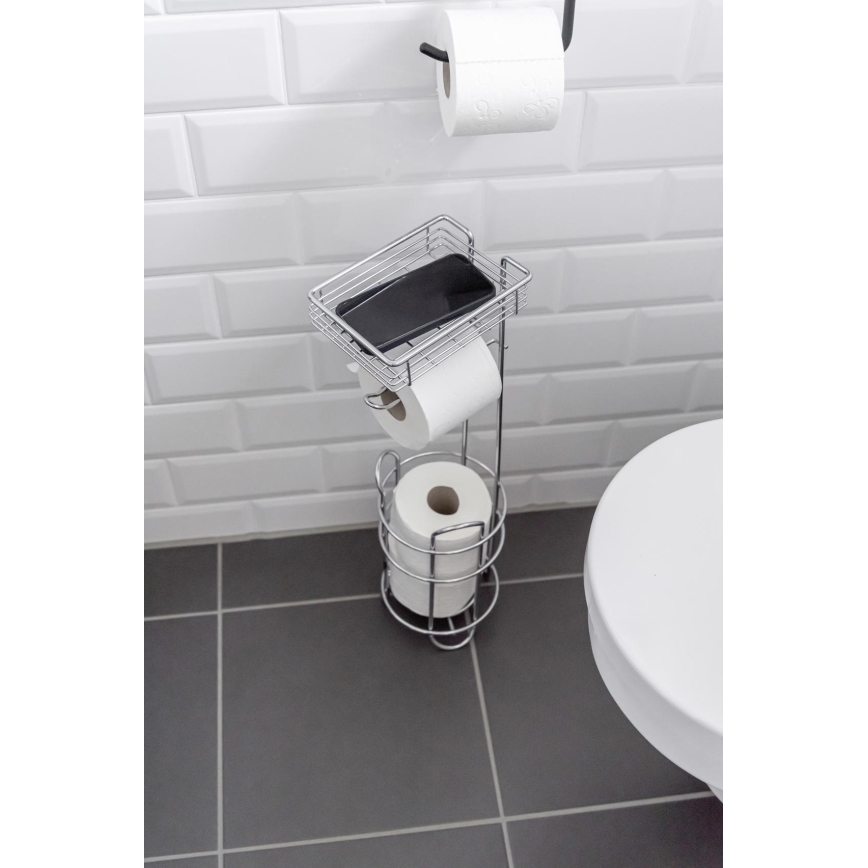 WENKO 24074800 - Polished Chrome Toilet Paper Holder, 16 x 59 cm