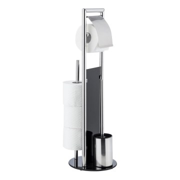 WENKO 24075800 - RAVINA toilet set 20x707 cm stainless steel/silver/black