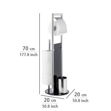 WENKO 24075800 - RAVINA toilet set 20x707 cm stainless steel/silver/black