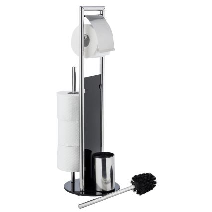 WENKO 24075800 - RAVINA toilet set 20x707 cm stainless steel/silver/black