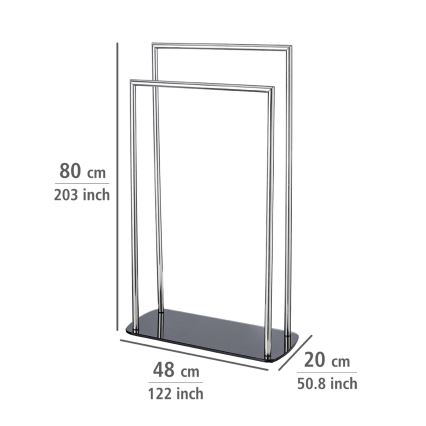 WENKO 24076800 - RAVINA Towel Rack 48x80 cm stainless steel/silver/black