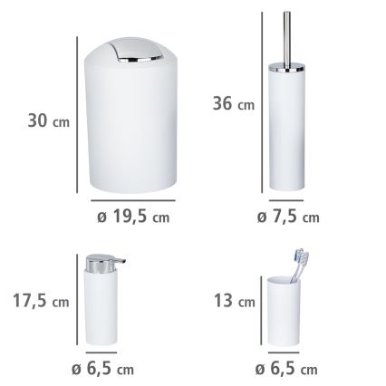WENKO 24077800 - CALVO Set 6.5 x 13 cm white/polished chrome