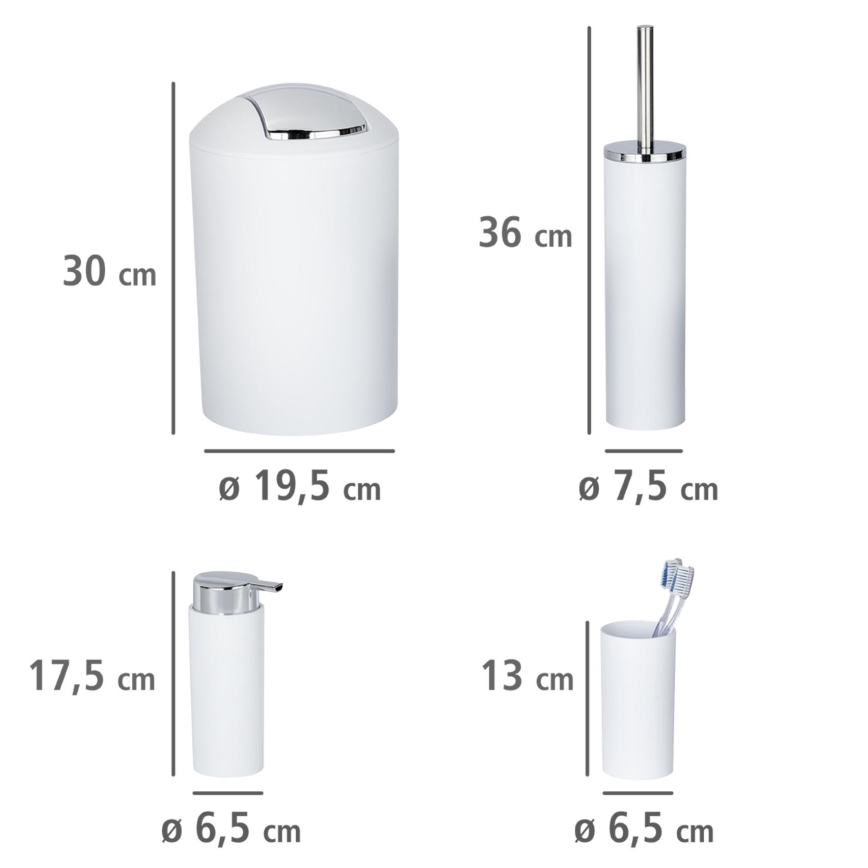 WENKO 24077800 - CALVO Set 6.5 x 13 cm white/polished chrome