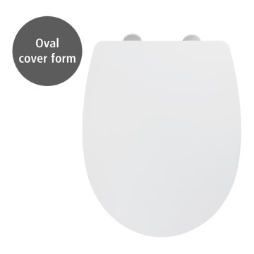 WENKO 24080800 - TAVOLA Toilet Seat, 36.5 x 45 cm, White / Polished Chrome