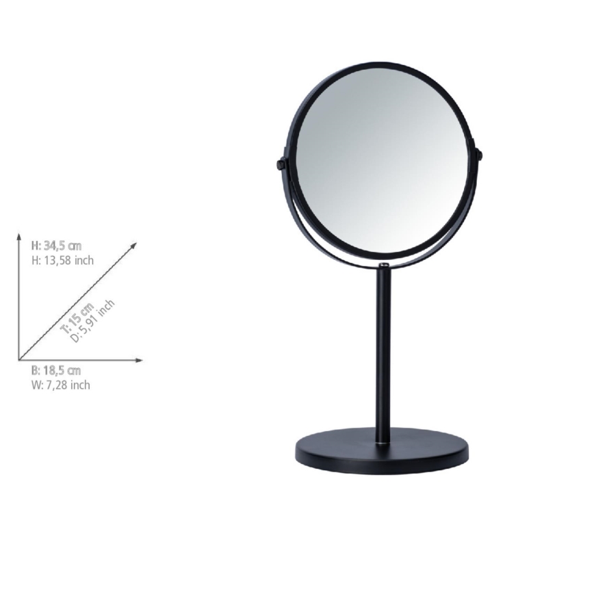 WENKO 24101100 - ASSISI Mirror 18.5 x 34.5 cm, black