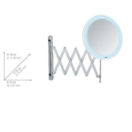 WENKO 24102100 - BARONA Mirror 20 x 34 cm, polished chrome