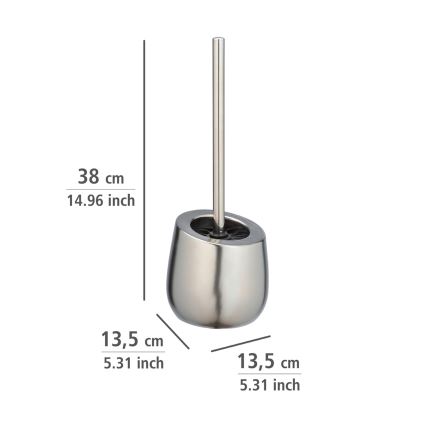 WENKO 24140100 - BADI Toilet Brush 13.5 x 38 cm, Silver