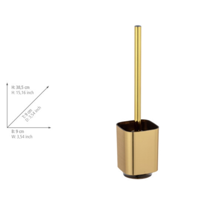 WENKO 24162100 - AURON Toilet Brush, 9 x 38.5 cm, Gold