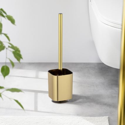 WENKO 24162100 - AURON Toilet Brush, 9 x 38.5 cm, Gold