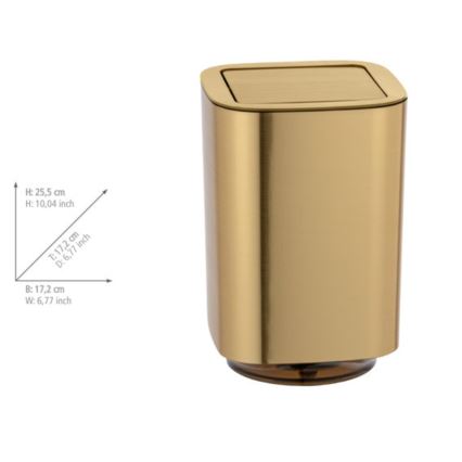 WENKO 24163100 - AURON Waste Bin 17 x 25.5 cm, Gold